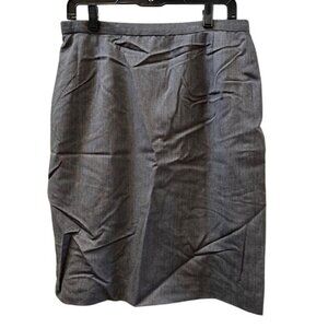 Classic Gray Wool-Blend Pencil Skirt By Pendleton Size 12 Office Wear Back Zippe
